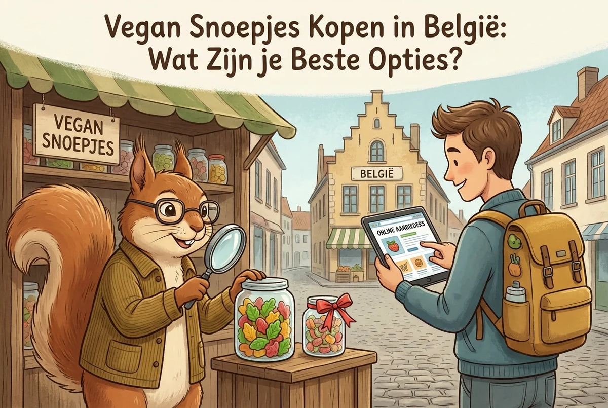 Professional header image for list-based article: Vegan Snoepjes Kopen in België: Wat Zijn je Beste Opties?