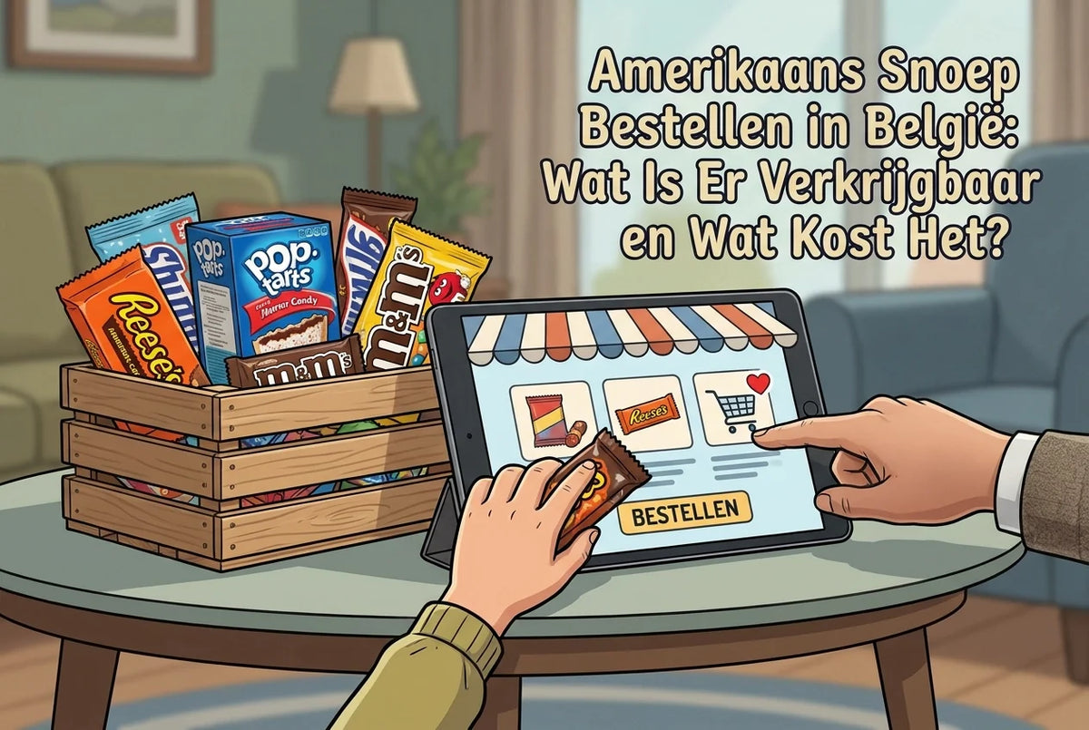 Professional header image for list-based article: Amerikaans Snoep Bestellen in België: Wat Is Er Verkrijgb...