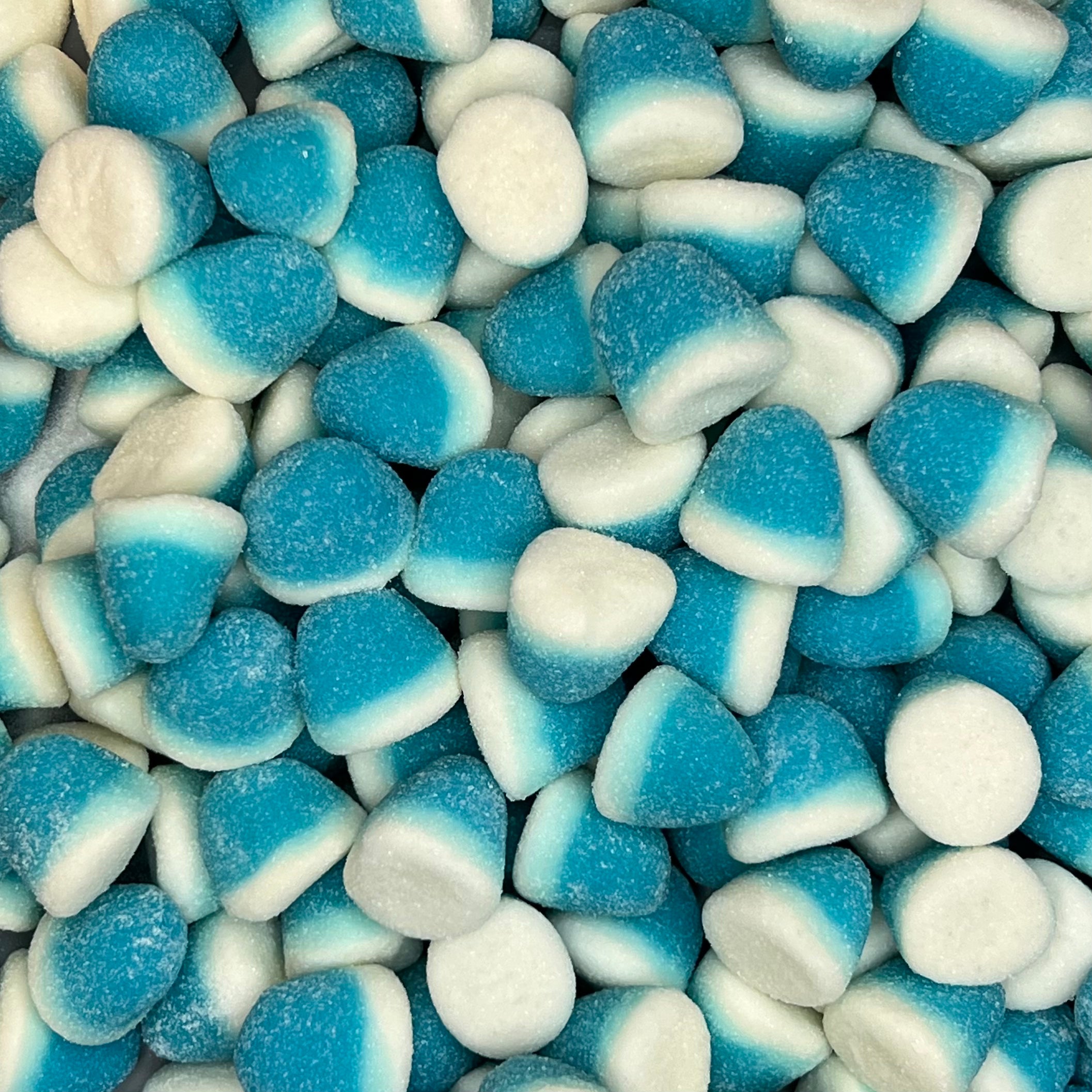 Gesuikerde blauwe kusjes snoep mixen