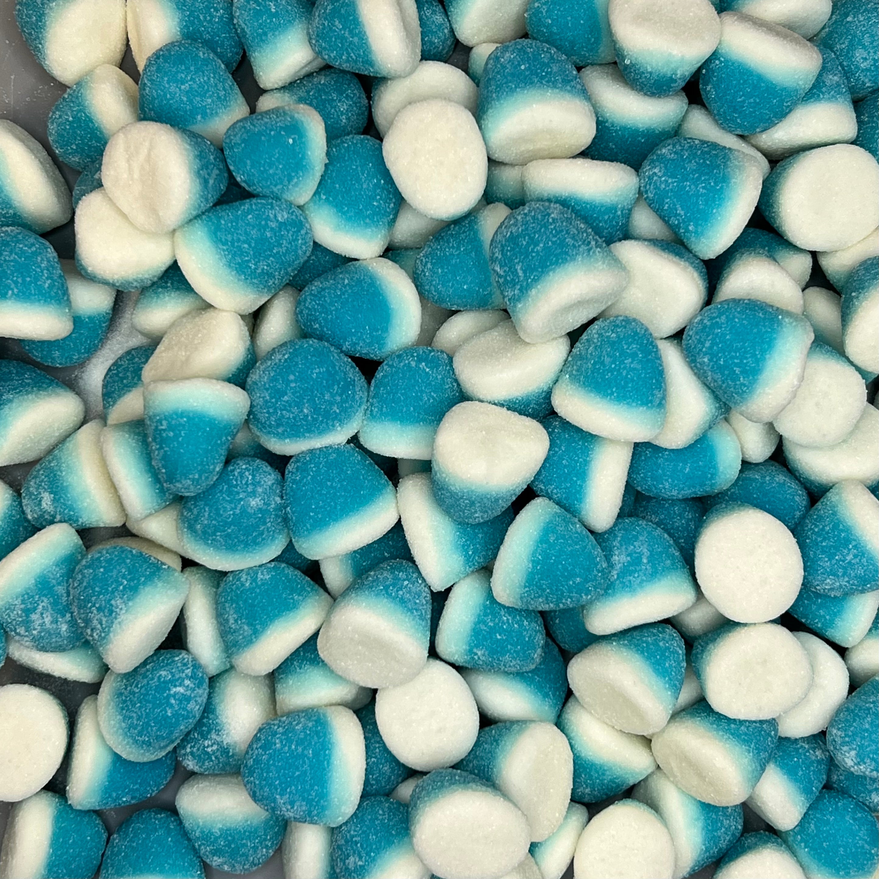 Gesuikerde blauwe kusjes snoep mixen