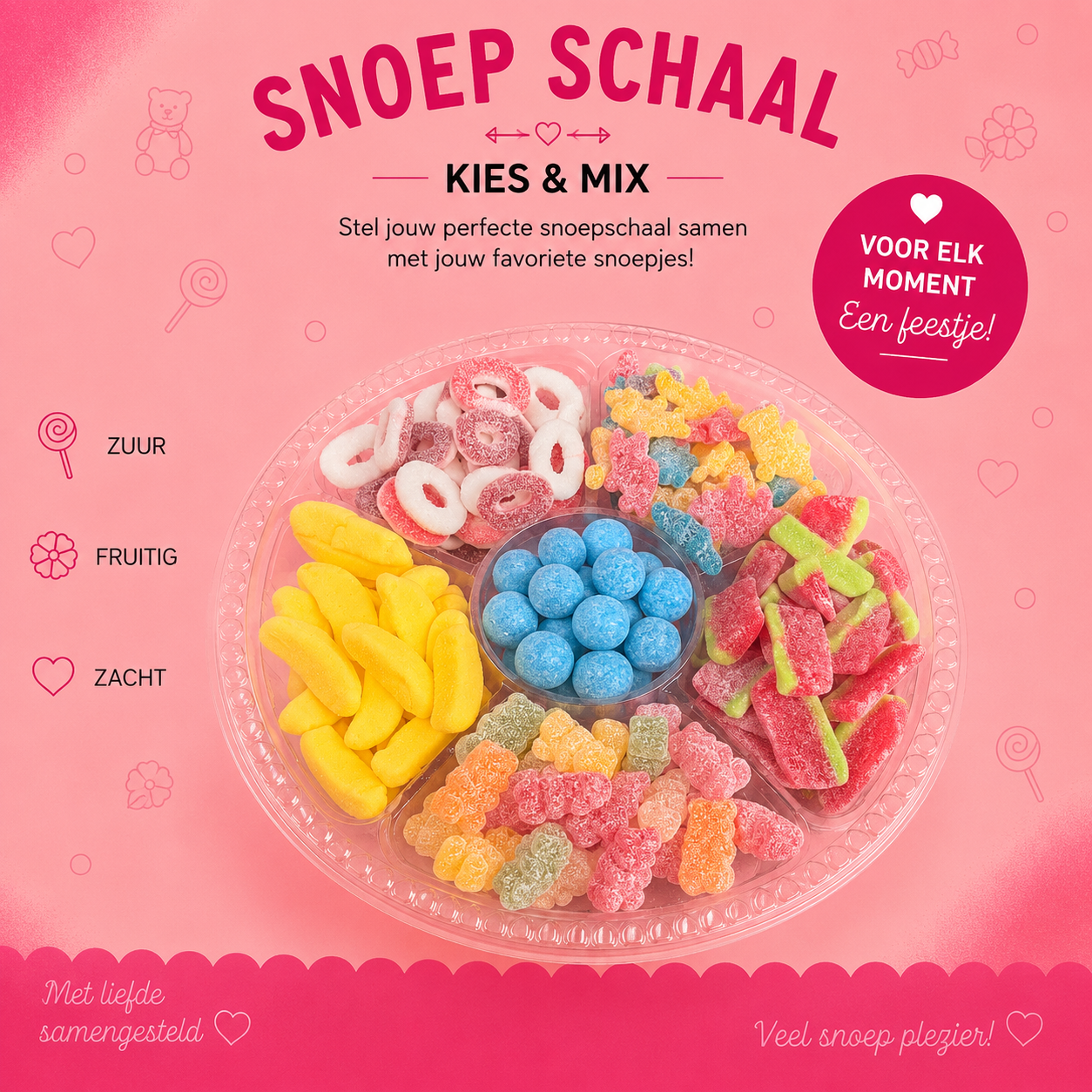 Zure / gesuikerde Ronde Snoepschaal