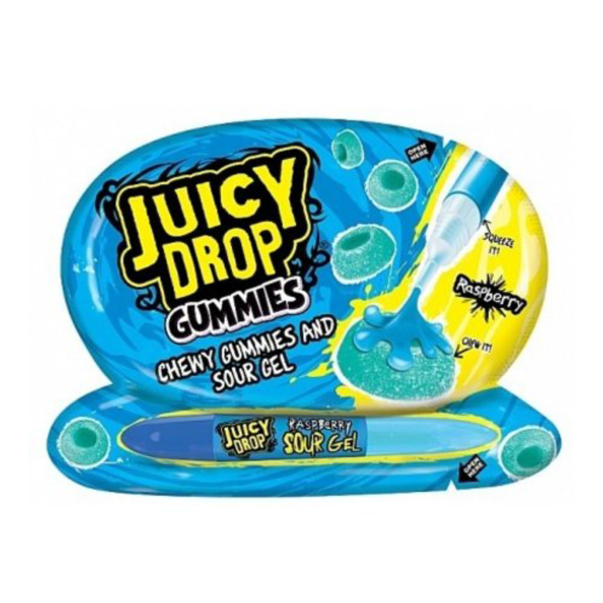 Bazooka juicy drop gummies blue razz