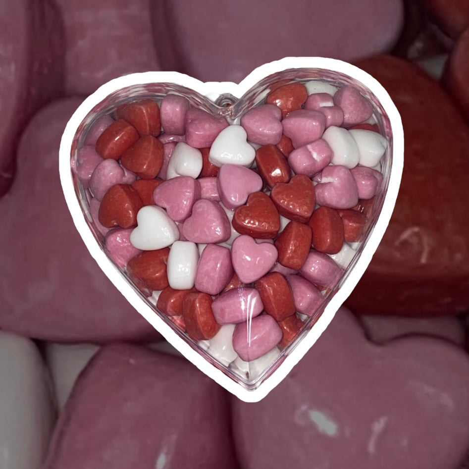 Plastic Hart gevuld met Dextrose Hartjes
