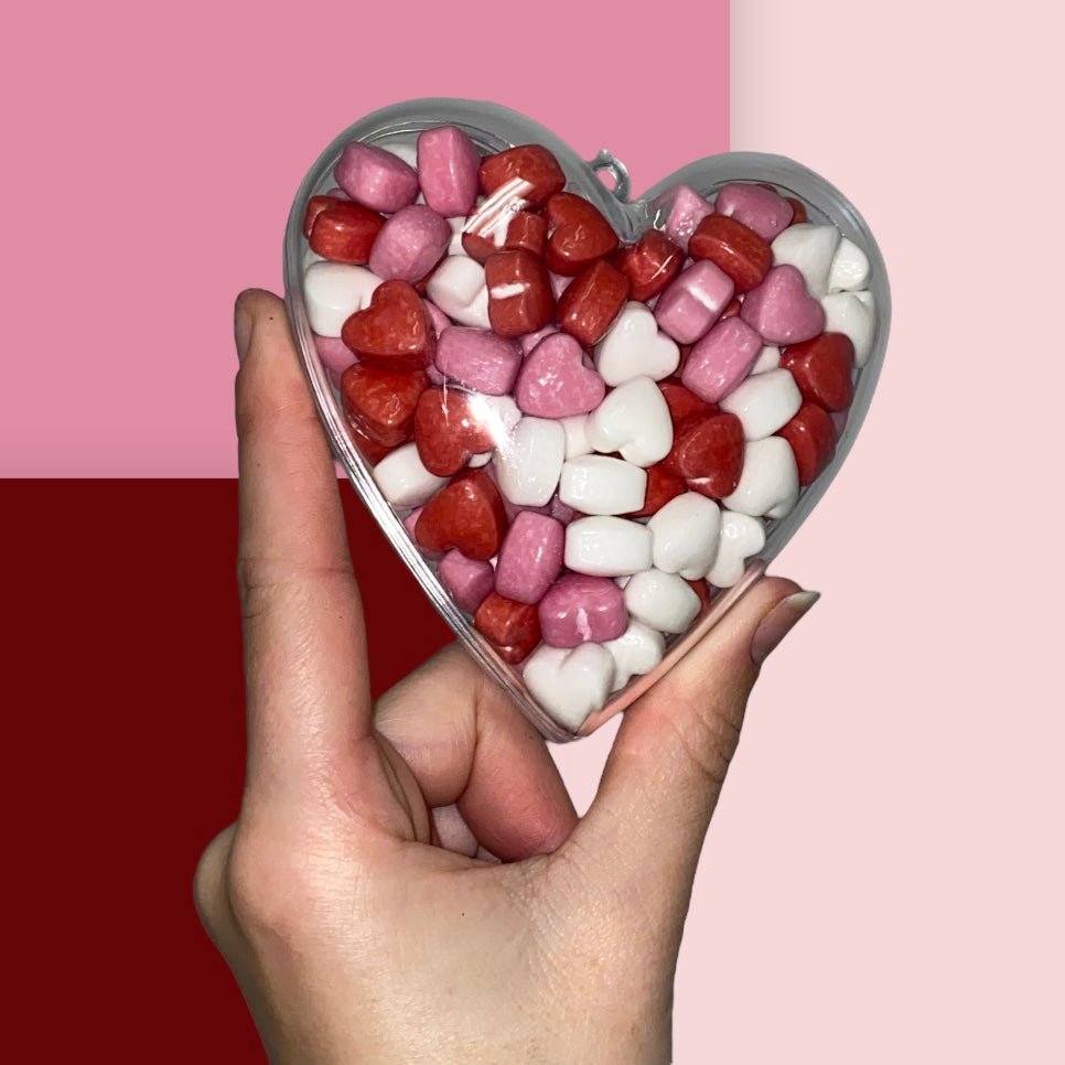 Plastic Hart gevuld met Dextrose Hartjes