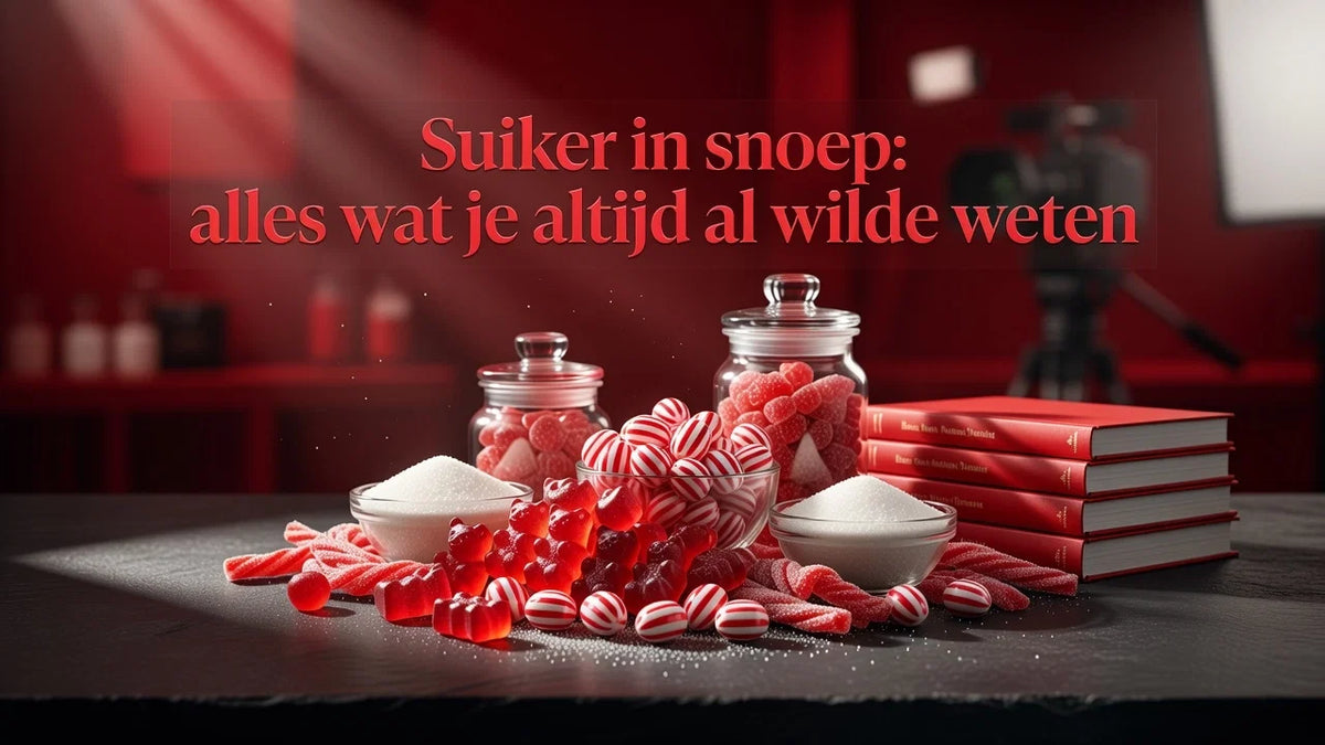 Professional header image for list-based article: Suiker in snoep: alles wat je altijd al wilde weten
