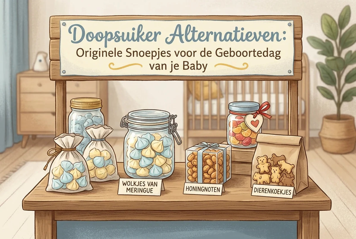 Professional header image for list-based article: Doopsuiker Alternatieven: Originele Snoepjes voor de Gebo...