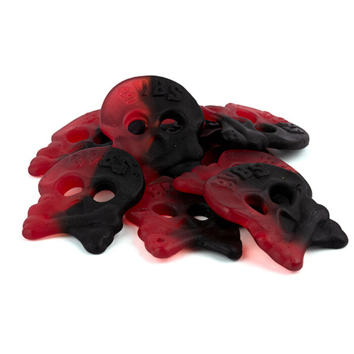 Bubs raspberry / liquorice skulls