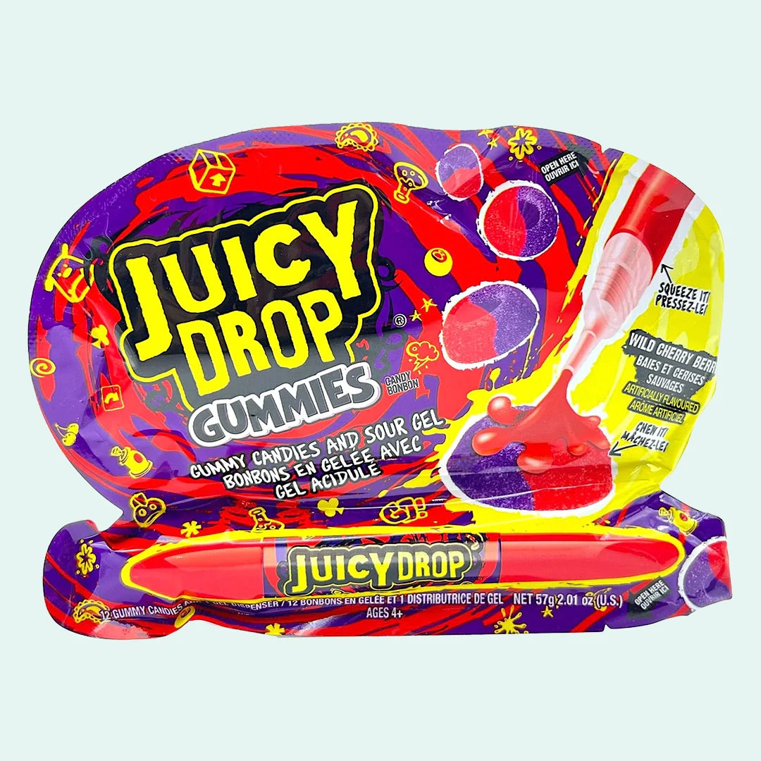 Bazooka extreme juicy drop gummies wild cherry